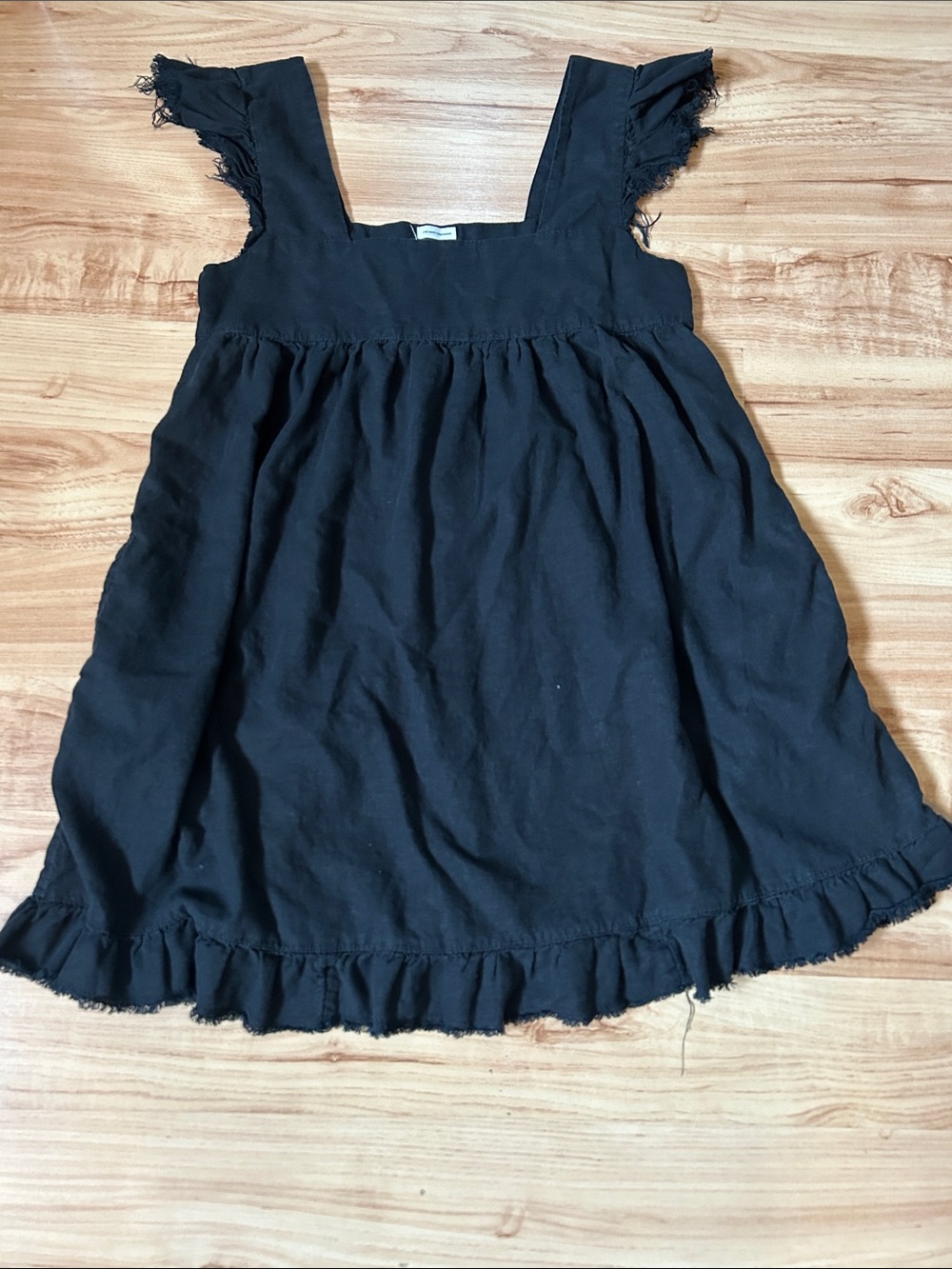 aerie Little Black Ruffle Strap Dress
